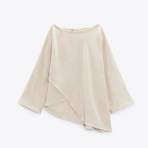 New without tag Zara rustic linen cotton blouse